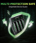 Heavy Hitter Rechargeable AA Batteries With Fast Charge Hub 2800mAh NiMh Cells, smart charger with battery slots.