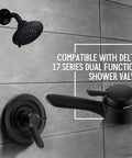 Lever Handle Assembly For Delta 17 Series Dual Function Shower Valve With RP46463 Cartridge Kit in matte black finish