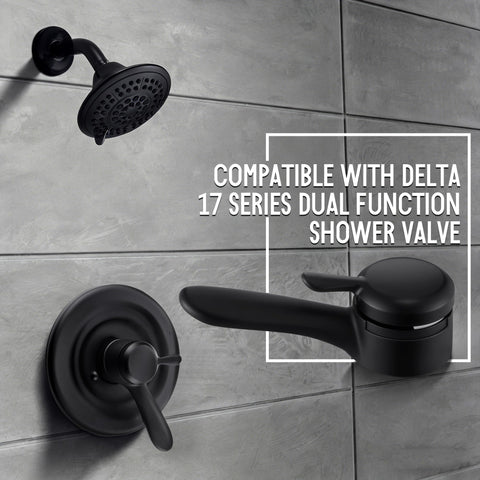 Lever Handle Assembly For Delta 17 Series Dual Function Shower Valve With RP46463 Cartridge Kit in matte black finish