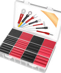 Marine Grade Heat Shrink Tubing Kit With Adhesive Lined Waterproof 280 Piece Assortment Pro Grade Three To One Shrink Ratio Black And Red