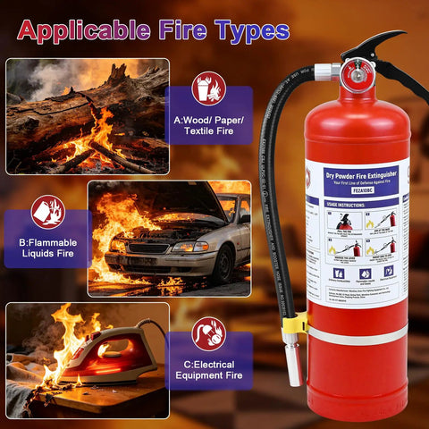 Heavy Duty Two Pack Five Pound Abc Dry Chemical Fire Extinguisher Built Tough For Home Office Truck Boat And Trailer Multi Class Safety Gear Ready When You Need It Most