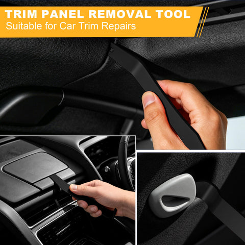 10 Piece Car Trim Removal Tool Kit With Non Scratch Plastic Pry Tools And Auto Clip Pliers For Door Panels, Dashboards And Body Repairs