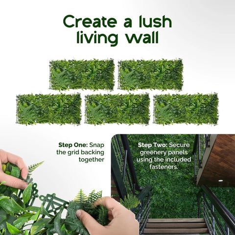 Artificial Rainforest Living Wall Grass Panels 20 By 40 Inch 5 Pack for creating indoor outdoor privacy screens.