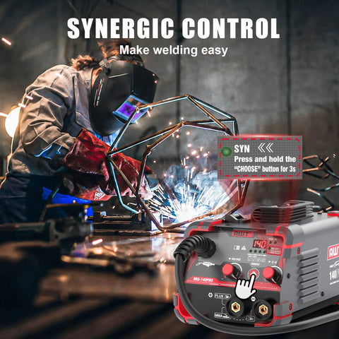Using 140Amp MIG Welder Flux Core Gasless 3 In 1 MMA Stick Lift TIG Welding Machine 110V Synergy IGBT Inverter Portable