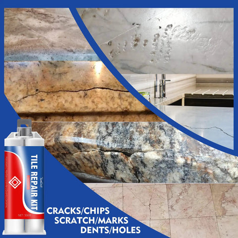 Tile Repair Kit With Color Matching Porcelain Repair Paste For Bathtub Sink Ceramic Marble Granite Quartz And Acrylic 3.4 Oz.
