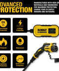 Go To Portable Level 1 And Level 2 EV Charger, 16 Amp, 120 To 240 Volt, with advanced protection features and DeWalt design