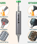 Handheld No Power Needed Desoldering Sucker With Silicone Tip Self Cleaning Solder Vacuum Pump comparison with inferior models