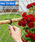 11 Gauge Chain Link Fence Ties, 8.27 Inches, Black, 30 Packs, securing garden fence, hand installing aluminum ties