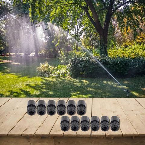 Heavy Duty 12 Pack Garden Hose Repair Kit With Quick Connect Fittings And Leakproof Sealing Pads For Irrigation Car Wash Water Pipe Extensions, black plastic connectors on deck