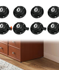 8 Pack Self Adhesive Caster Wheels With Brake No Sweat 1 Inch Low Profile Stainless Steel Mini Swivel Rollers Heavy Duty