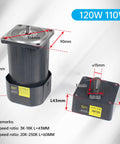 Powerhouse 120W Adjustable Gear Reducer Motor 110V Single Phase CW CCW Geared Motor With Speed Controller 15mm Shaft