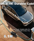 Tesla Level 1 2 Portable EV Charger With 20Foot Cable 3.5kW Home Charging Station connected to Tesla Model