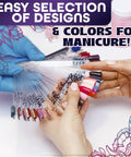 200 Pcs Nail Swatch Sticks Clear Gel Polish Swatches On Metal Ring Display being used for manicure selection
