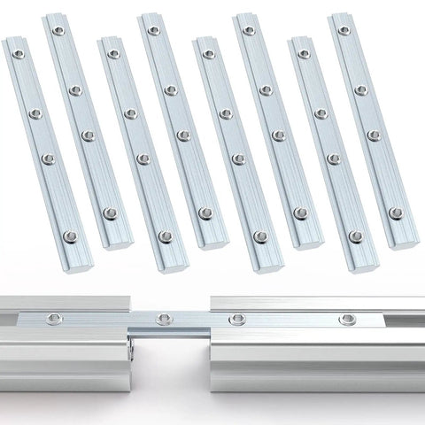 Beefy M5 Straight Line Connectors Kit For 20 Series Aluminum Extrusion Profiles with Carbon Steel Nickel Plated Brackets and Fasteners