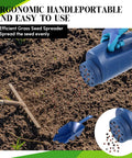 Versatile Handheld Spreader Set With Scoop And Gloves For Grass Seed Fertilizer Salt And Ice Melt No Clog Design