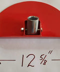 Close-up of the 14 Inch Culvert Cleaning Hand Tool With Pivoting Joint, 12 And 5 Eighths Inch Wide, shown against measurement lines.