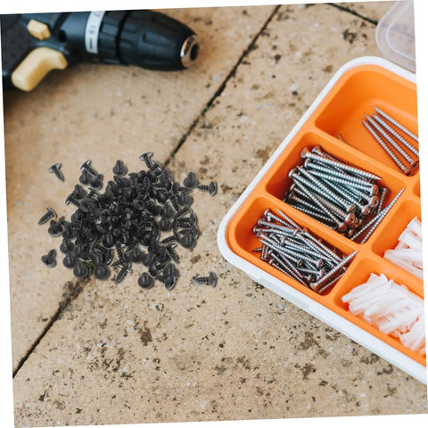 Nailed It With These Dope 100 Piece Miniature Metal Screws Perfect For Furniture Assembly And Home Repairs Self Tapping Tiny Fasteners on a surface.