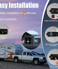 True Wireless RV Leveling System With Portable Display No Wires No App No Fuss showing easy installation steps