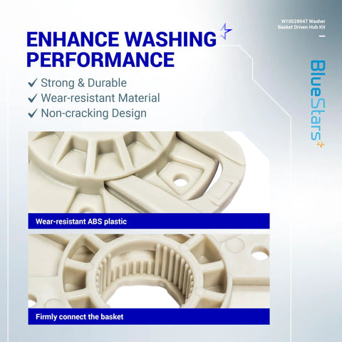 Washer Basket Driven Hub Kit Replacement For Maytag Whirlpool Kenmore Washers Replaces AP5665171 W10528947 MVWX655DW1 MVWC565FW1 Beefed Up Enhanced Design For Quiet Durable Performance