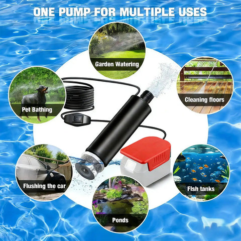 Versatile Battery Powered Sewage Pump For Pool Drainage And Pond Care. This 500 GPH submersible pump tackles yard floods with ease. Featuring A Max Lift Of 16 Feet And Motor Speeds Up To Rpm, It Moves Water Fast From Basements Or Gardens. A Solid Gear