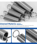 Stainless steel extension springs with double hooks, 96-piece set in 15 sizes
