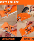 Shop Tough O1 Steel Chamfer Plane With Four Swappable Corner Edging Cutters For Buttery Smooth Wood Trimming shown in use for easy cutter replacement.