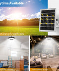 180 LED Dual Head Solar Shed Light Indoor Outdoor With Motion Sensor 5 Lighting Modes And 3 Timers in garden and rooms