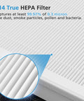 Close-up of H14 True HEPA filter detailing 2 Pack A7 And E-400 Replacement Filter Set For Air Purifiers With True HEPA H14 And Activated Carbon.