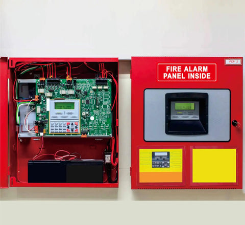 Indoor Fire Alarm Panel Sign Made From Premium Durable Acrylic With Super Strong Self Adhesive And No Fuss Install For Home Office Or Shop Red 9x3 Inches