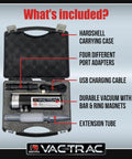 Hydraulic Fluid Saver Vacuum Tool for Tractor Filter Changes Oil Suction Pump Kit with accessories in hardshell case.