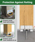 6 By 6 Galvanized Steel Post Base Heavy Duty Adjustable Wood Post Anchor for Outdoor Use, shielding wood from moisture and debris.