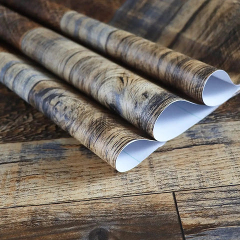 Faux Wood Peel And Stick Wallpaper Self Adhesive Vinyl Decorative Removable Waterproof Brown 17.5 Inch Wide By 511.8 Inch Long DIY Friendly