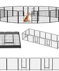 Heavy Duty Dog Playpen 32 Inch Indoor Outdoor With 16 Panels, Portable Metal Exercise Pen With Door, Foldable Puppy Fence