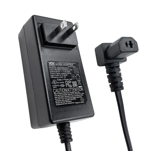 Replacement 29V 2A Wall Power Supply Adapter ZB-H290020A-C For Home Electronics With Two Pin Flat And Round Connectors And Direct Plug In Great Replacement For Common Home Electronics Like Routers Displays And More, black