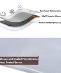 Rugged All Weather Heavy Duty Tarp 12 By 16 Ft, 16 Mil Poly with reinforced layers and heat sealed seams illustration
