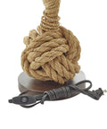 Jute Rope Table Lamp With Linen Shade Rustic Twisted Rope Accent Lamp for Living Room base and cord details