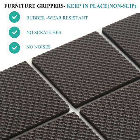 Non Slip Furniture Pads Set 129 Pieces Round Square Rectangle Self Adhesive Rubber Foot Pads For Chair Legs Anti Scratch Protection For Hardwood Floors And Furniture close-up