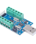 USB 10 Channel 12 Bit Data Acquisition Module With Onboard STM32 MCU And CH340 USB To Serial Interface, angled view