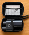 Tesla NACS To CCS1 Adapter Storage Case Eva Nylon Protective Gear Bag With Sturdy Handle, holding adapter and manual inside.