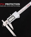Offset Jaw Caliper 8 Inch 200mm Stainless Steel Vernier Caliper With Inch And Metric Readouts on a black background
