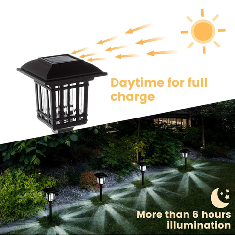 8 Pack Solar Pathway Lights Outdoor Waterproof Yard Lighting for Lawn Driveway Walkway Landscape, Easy Install, Cold White Glow