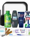 Men's 16 Piece Travel Kit With TSA Compliant Essentials In Reusable Zippered Bag, includes shampoo, deodorant, razor, comb, toothpaste