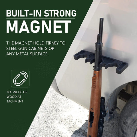 Heavy Duty Rubber Magnetic Gun Rack holding rifle on car door with strong magnet for guns 10.23x2.83x0.74 inches