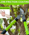 Two In One Garden Pruning Kit With Lopper And Shears Heavy Duty 1.5 Inch Branch Cutter shown cutting a tree branch