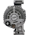 Rear view of a Remanufactured Car Alternator That Runs Smooth With High Quality Bearings, Double Lipped Seals, And High Temp Lube.