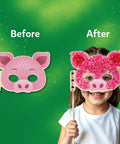 Poke In Art Animal Masks Craft Kit With 800 Plus Fabric Squares And 6 Foam Masks Mess Free Sewing Activity For Kids Ages 4 5 6 7 8 9