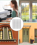 Heavy Duty 12 Inch Continuous Piano Hinge With Pre Drilled Holes Stainless Steel Cabinet Hardware Rust Proof Box Lid Connector Built Like A Tank No Fuss Includes Twenty Four Screws For Doors Windows And Storage Projects in a product display among lifestyle images.