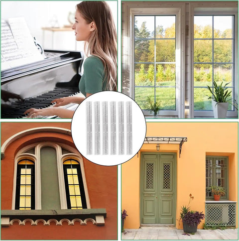 Heavy Duty 12 Inch Continuous Piano Hinge With Pre Drilled Holes Stainless Steel Cabinet Hardware Rust Proof Box Lid Connector Built Like A Tank No Fuss Includes Twenty Four Screws For Doors Windows And Storage Projects in a product display among lifestyle images.