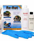 Heavy Duty Wood Repair Kit with Penetrating Epoxy Resin and Wood Filler for Restoring Broken Boards and Deck Planks Using the 48 Oz Set with filler, resin, and gloves.