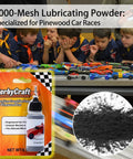 Ultra Fine Graphite Powder for Pinewood Derby Cars Half Ounce with Precision Needle Tip Applicator 3000 Mesh 99 Percent Purity